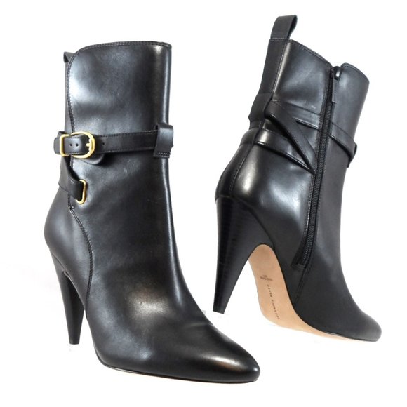 NIB$550 VERONICA BEARD Sohelia Buckled Strap Leather High-heel Ankle Boots 7.5 - Picture 6 of 14